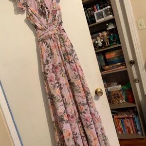 SHEIN Pink Floral Maxi Dress